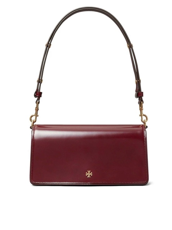 Tory Burch Handbags - NWT Tory Burch Emerson Patent Convertible Leather Crossbody | Royal Burgundy